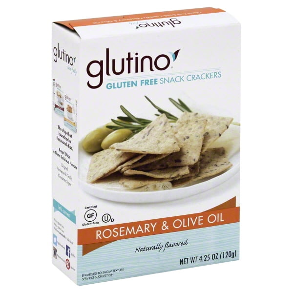 GlutinoÂ® Gluten Free Rosemary & Olive Oil Snack Crackers 4.25 oz. Box