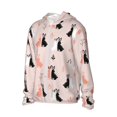thumbnail image 2 of KLL White And Black Rabbit Print Men's Women’s UPF 50+ Sun Protection Outdoor Hoodie Jacket Long Sleeve Fishing Hiking Performance Shirt-, 2 of 6