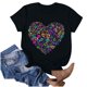 thumbnail image 2 of Blusas de Manga Corta para las Mujeres Divertida Impresión Cuello Redondo Camiseta Vintage, Blusas de Primavera para las Mujeres, 2 of 8