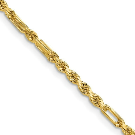 Auriga 14K Yellow Gold 2.75 mm Diamond-cut Milano Rope Chain Necklace for Women 16"