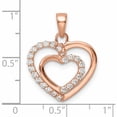 thumbnail image 3 of Sterling Silver Rose Tone Cz Double Heart Pendant (22.25 X 17.3) Made In China -Jewelry By Sweet Pea, 3 of 7