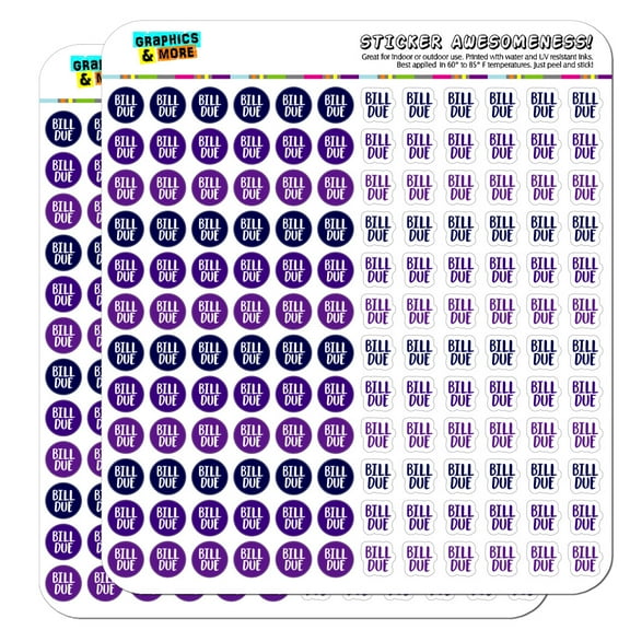 Bill Due Dots Planner Calendar Scrapbooking Crafting Stickers - Purple - Opaque