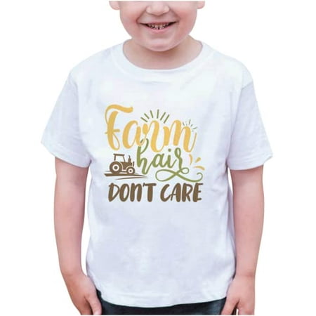 

7 ate 9 Apparel Kids Farm Life Shirts - Farm Hair Don t Care White T-Shirt 12 Months