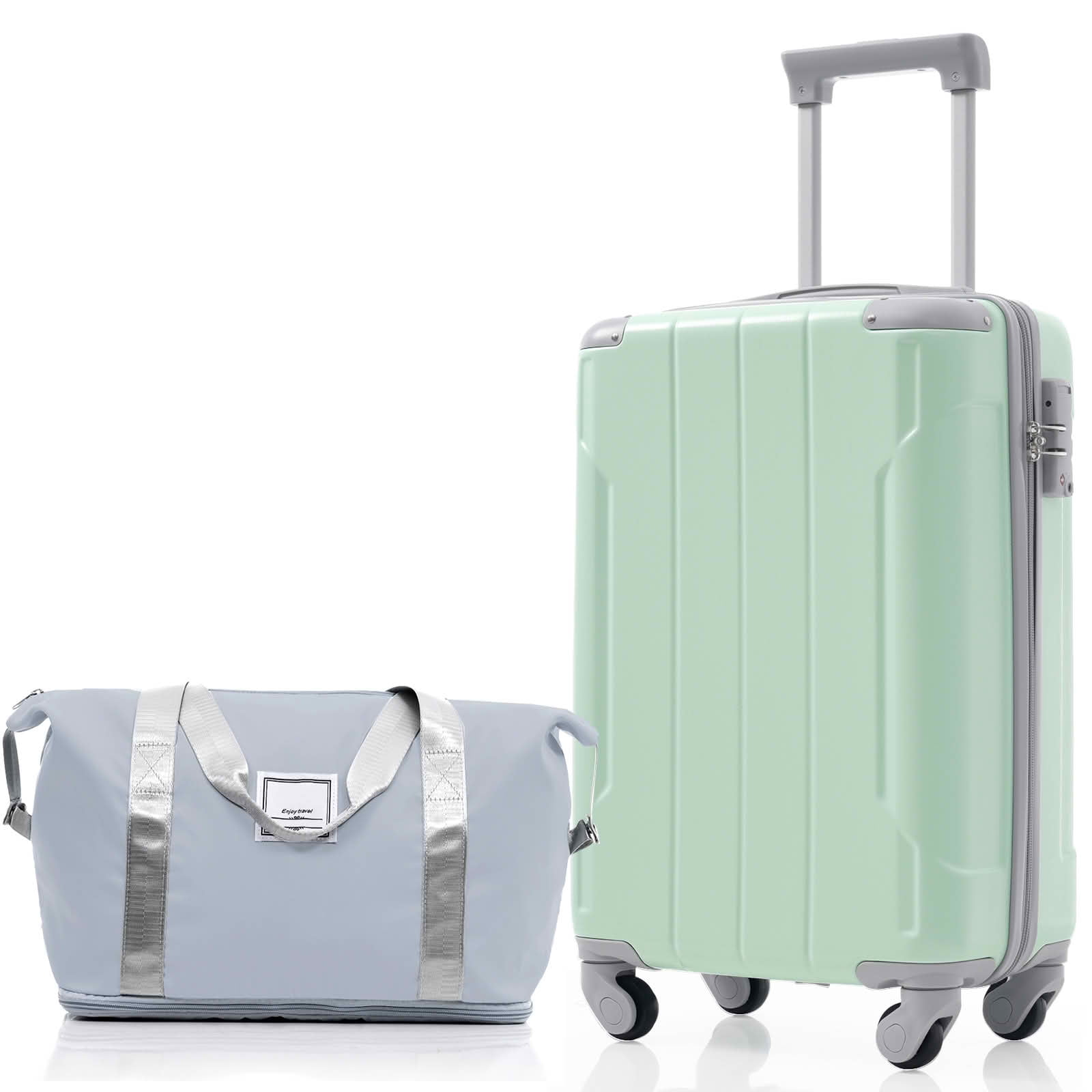MAYEERTY 3 Piece 20 Inch Carry On Luggage Set, Lightweight ABS Hardshell Suitcase with Spinner Wheels for Weekend Getaways and Business Travel