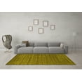 thumbnail image 3 of Ahgly Company Machine Washable Indoor Square Abstract Yellow Contemporary Area Rugs, 4' Square, 3 of 4