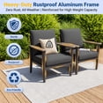 thumbnail image 2 of Muphyers Aluminum Patio Chairs with Ottomans, 4-Piece Outdoor Patio Furniture Set with 5.1" Cushions, Heavy Duty Armchairs with Footrests, Rust-Resistant Dining Chairs for Lawn Deck Porch,Black, 2 of 11