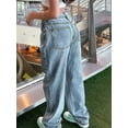 thumbnail image 5 of Jeans for Womens Wide Leg Baggy Loose Boyfriend Long Denim Pants Light Wash Vintage Fashion Trendy Vacation, 5 of 6