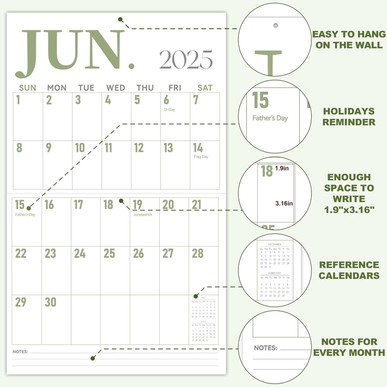Karto 2025-2026 Wall Calendar – 11x17 Vertical Monthly Planner | July 2025 To December 2026