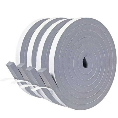 

FNNMNNR 4 Rolls 1/2 Inch Wide X 2/5 Inch Thick Foam Insulation Tape Weather Stripping Door Seal Strip for Doors and Windows Sliding Door Total Length 13 Feet (4 X 3.3 Ft Each)