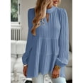 thumbnail image 4 of GXFC Women Tunic Top Long Sleeve Mock Neck Blouse for Spring Fall, 4 of 8