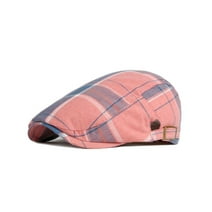 WITHMOONS Adjustable Colorful Plaid Flat Cap Newsboy Cabbie Gatsby Golf Beret Hat YZ30109 (Pink)