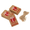 thumbnail image 1 of simhoa 100Pcs Christmas Tags Kraft Paper Tags Craft Tree Hanging Tags with for DIY Gifts, 1 of 8