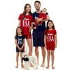 Derek Heart Toddler Unisex Team USA Matching Family Pajamas Set, 2-Piece, Sizes 12 Months-5T