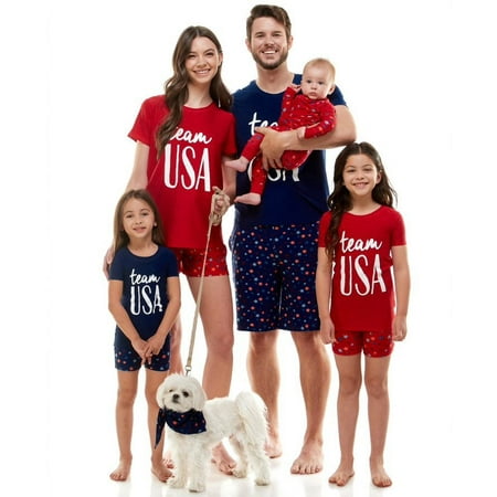 Derek Heart Toddler Unisex Team USA Matching Family Pajamas Set, 2-Piece, Sizes 12 Months-5T