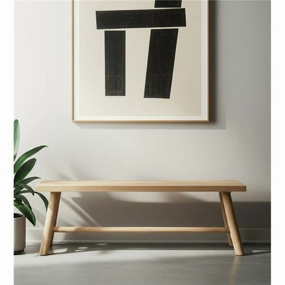 HomeRoots 606743 56 in. Natural Distressed Solid Wood Live Edge Bench