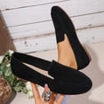 thumbnail image 2 of Miluxas Loafers for Women Comfort Suede Shoes Solid Casual Slip on Womens Retro Shallow Mouth Flats Shoes Black 6.5(38), 2 of 9