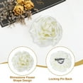 thumbnail image 3 of Uxcell Silk Satin Flower Brooch Pin Large Peony Floral Lapel Pin for Women Beige, 3 of 7