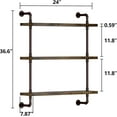 thumbnail image 3 of Industrial Pipe Shelf Rustic Wood Floating Shelves Wall Display Bookshelf Storage Rack Sundries Holder for Kitchen Office Bathroom Organization and Home Decor (), 3 of 7