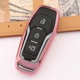 thumbnail image 2 of Glossy Rose Gold Soft TPU Remote Key Fob Cover Case For Ford Lincoln 4 / 5 Button Intelligent Keyless, 2 of 6