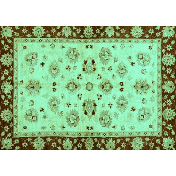Ahgly Company Indoor Rectangle Oriental Turquoise Blue Traditional Area Rugs, 3' x 5'