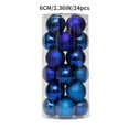 thumbnail image 3 of Hwkond 24pcs Christmas Decorative Balls, Christmas Hanging Ornaments, Electroplated Plastic Ball Barrel Christmas Ball, Christmas Tree Pendant Hanging Ball,Dark Blue(6cm/2.36in), 3 of 9