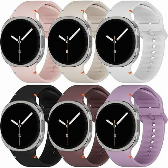 xixishop Sport Bands Compatible for Samsung Galaxy Watch 8/8 Classic Band,No Gap One Click Soft Silicone Replacement Strap for Galaxy Watch 8 40 44mm/8 Classic 46mm Men Women-6 Packs