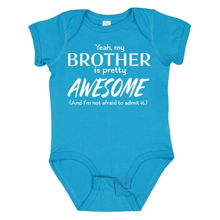 

Inktastic Yeah My Brother is Pretty Awesome Gift Baby Boy or Baby Girl Bodysuit