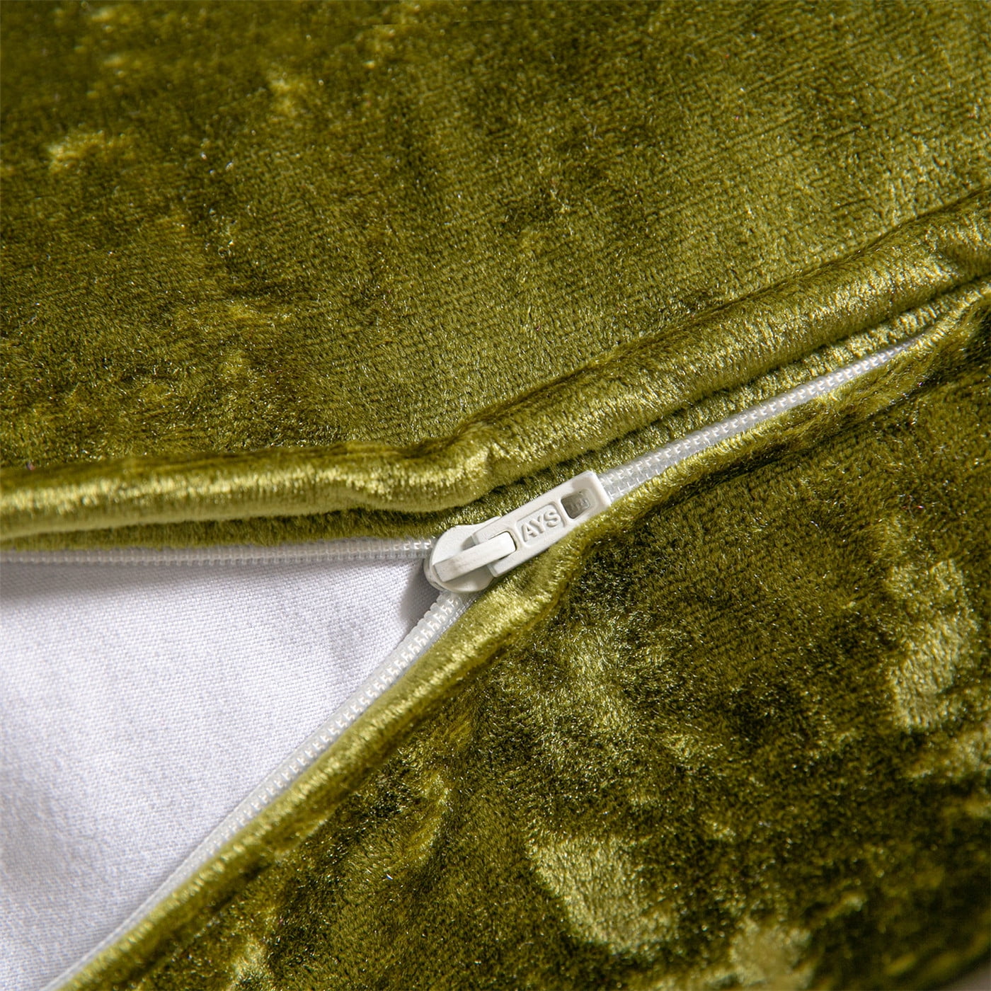 Phantoscope Shiny Crushed Velvet with Trim Series Decorative Throw Pillow, 22" x 22", Light Green, 2 Pack