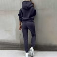 thumbnail image 4 of Womens Sweatsuits Sets Two Piece Solid Color Long Sleeve Hooded Sweatshirt and Sweatpants 2025 Fall Lightweight Casual Baggy Tracksuit, 4 of 6