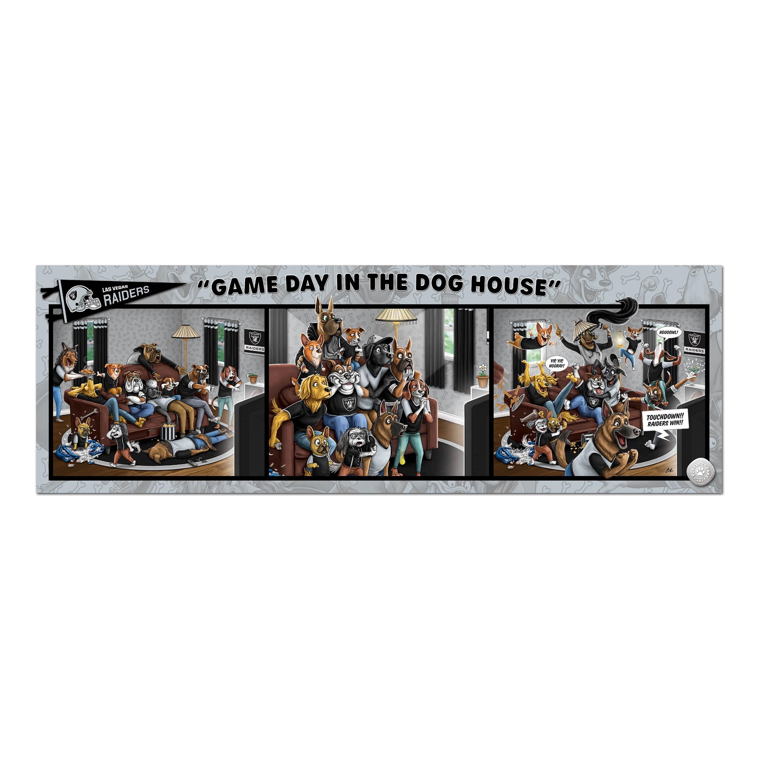 YouTheFan NFL Las Vegas Raiders Purebred Fans Gameday in the Dog House 1000PC Puzzle