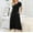 Black, variant on Ynynloco Long Nightgown, Womens V Neck Loungewear Oversized Short Sleeve Sleepwear Loose Sleep Dress with Pockets