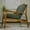 Moss Green, variant on Grain Wood Furniture Solid Wood Mid Century Lounge Chair with Indigo Blue Cushions
