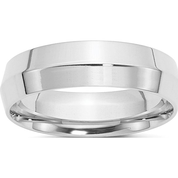 10K White Gold 10Kw 6mm Knife Edge Comfort Fit Band Size 4 Made In United States 1wkec060-4