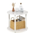 thumbnail image 4 of Furinno Turn-N-Tube Simple Design 2-Tier Round Wooden Coffee Table, Marble White, 4 of 6