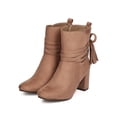 thumbnail image 5 of Refresh city01 Women Faux Suede Almond Toe Wrapround Tasseled Chunky Heel Bootie, 5 of 5
