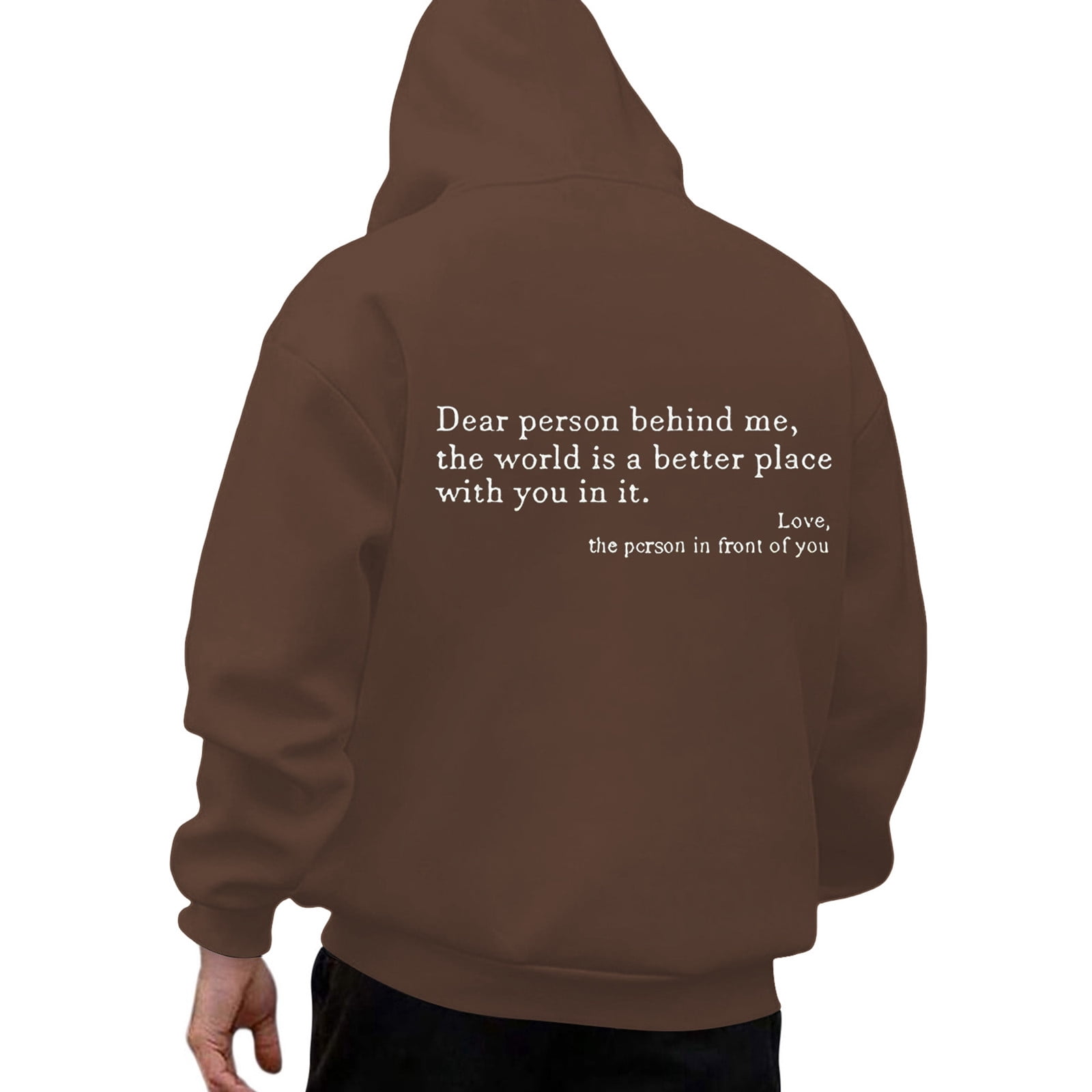 CONFREE Men's Hoodies Letter Prints Hoodies For Men Graphic Long Sleeve Casual Pullover Hooded Sweatshirts With Pockets