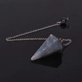thumbnail image 2 of Angelstones Pierre Précieuse Labradorite Naturelle Cristal de Roche Hexagonal Reiki Chakra Pendentif Pendule, 2 of 3