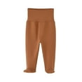 thumbnail image 3 of Tiijoy Baby High Waisted Footed Pants Solid Color Casual Trousers, Sizes 0-3M, 3 of 3