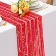 thumbnail image 3 of 10FT Table Runner, Sequin Glitter Sheer Chiffon Gauze Cheesecloth Runner 120 Inch, Party Decorations for Wedding Anniversary Birthday Graduation Christmas Holiday, 3 of 6