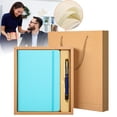 thumbnail image 2 of 1 Pc A5 Lined Faux Leather Journal Notebook Hardcover Journal Set with Pen and Gift Box Thick Ruled Paper Daily Notebook Strap Loop Journal Notebooks for Travel Work Writing, 5.71"x8.35", Light Blue, 2 of 9