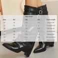 thumbnail image 3 of Viluyesy Womens Knee High Slouchy Boots Pointed Toe Buckle Wedge Heel Side Zip Faux Leather Comfortable Shoes Black Size 5.5, 3 of 9