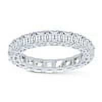 AFFY Asscher Cut White Cubic Zirconia Eternity Band Ring In 14k White Gold Over Sterling Silver