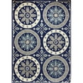 thumbnail image 1 of LR Home RUGSA99460BLU5070 Tapis Rectangle Médaillon Floral Bleu & Crème, 1 of 1