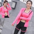 thumbnail image 3 of Conjuntos de chándal para mujer, conjunto deportivo suave y cómodo de secado rápido para correr, trotar, gimnasio, entrenamiento, conjunto de 5 piezas: sujetador deportivo, camiseta, abrigo y 2 p, 3 of 5