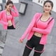 thumbnail image 3 of Conjuntos de chándal para mujer, conjunto deportivo suave y cómodo de secado rápido para correr, trotar, gimnasio, entrenamiento, conjunto de 5 piezas: sujetador deportivo, camiseta, abrigo y 2 p, 3 of 5
