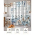 thumbnail image 7 of Coastal Shower Curtain Set ，Waterproof Fabric Shower Curtains Thanksgiving Fall Pumpkin Starfish Coral Wood Grain Shower Curtains for Bathroom,Bathroom Decor 72"x96", 7 of 7