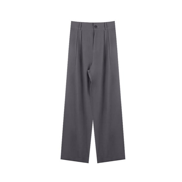 Pantalones de traje de otoño para mujer, pantalones casuales adelgazantes de cintura alta, pantalones holgados de pierna ancha, pantalones rectos que combinan con todo, pantalones largos hasta el