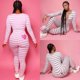 thumbnail image 2 of Mono de manga larga con cuello en V y rayas para mujer, pijama de una pieza, ropa de dormir bonita, 2 of 4