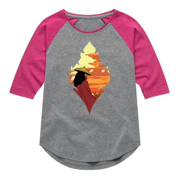 Raya and the Last Dragon - Raya Silhouette - Toddler & Youth Girls Raglan Graphic T-Shirt