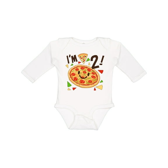 Inktastic Im Two Pizza Birthday Party Boys or Girls Long Sleeve Baby Bodysuit